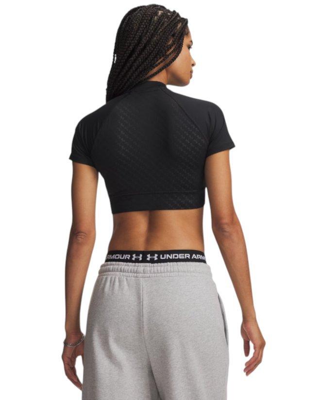 HO26 UA HG CROP MOCK SS - BLK - BLACK
