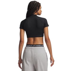 HO26 UA HG CROP MOCK SS - BLK - BLACK