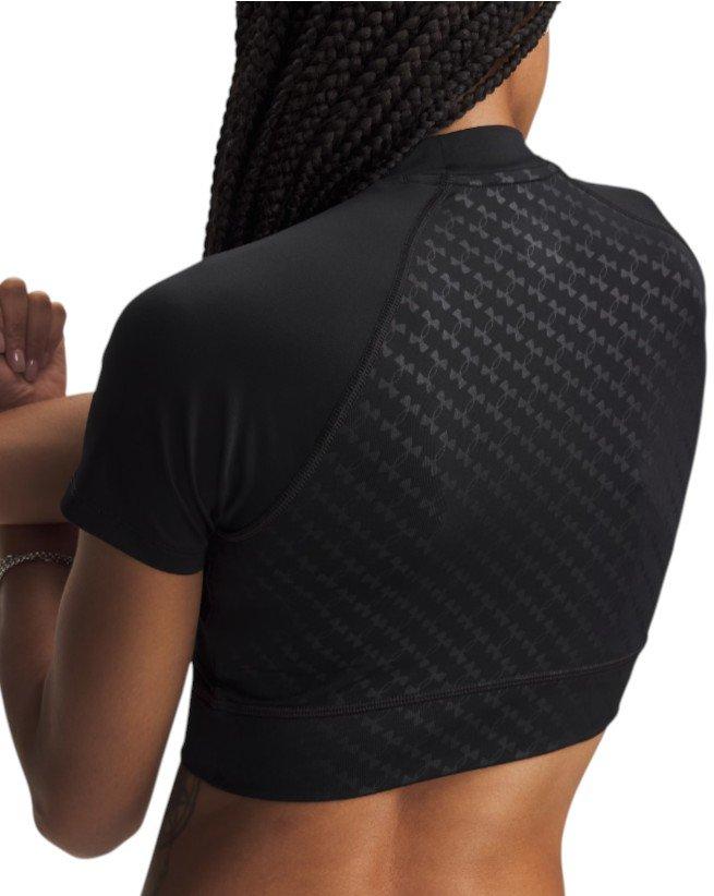 HO26 UA HG CROP MOCK SS - BLK - BLACK