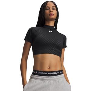 HO26 UA HG CROP MOCK SS - BLK - BLACK