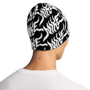Nike Peak GFX All Over Print Beanie - White/Black - BLACK/WHITE