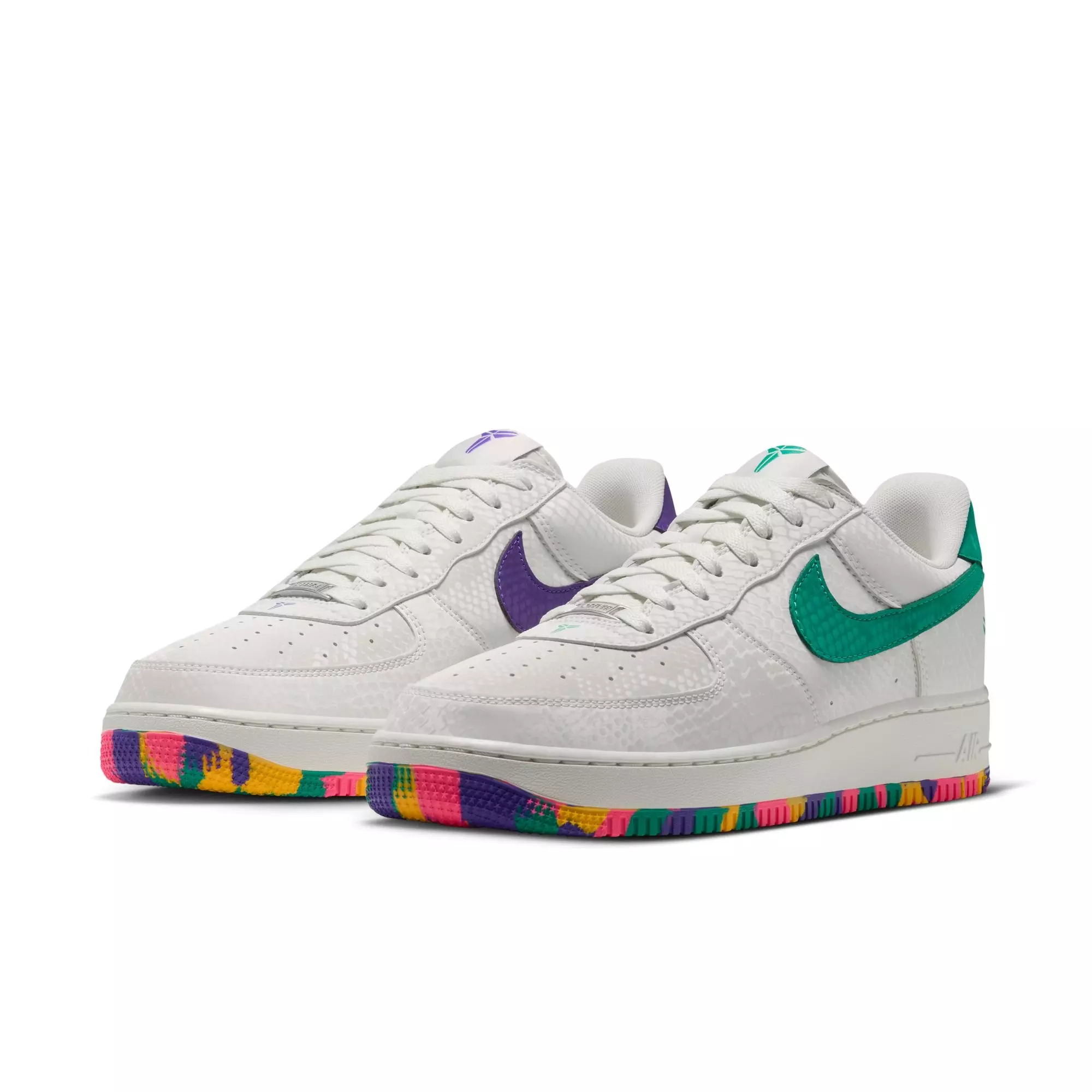 Nike Kobe Air Force 1 Low "Mamba Eterno" Grade School Kids' Shoe - SAIL/HYPER PURPLE/EMERALD GREEN