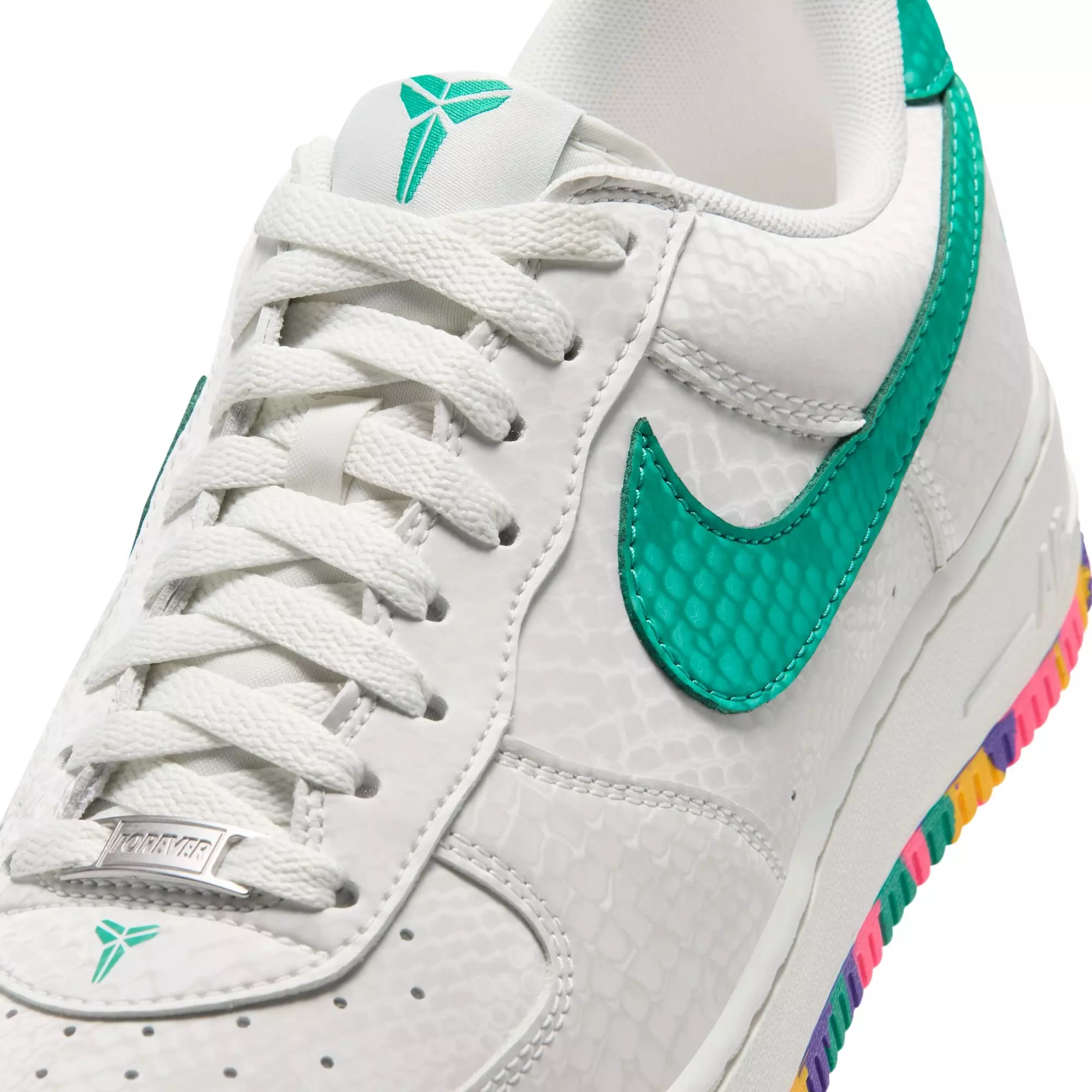 Nike Kobe Air Force 1 Low "Mamba Eterno" Grade School Kids' Shoe - SAIL/HYPER PURPLE/EMERALD GREEN
