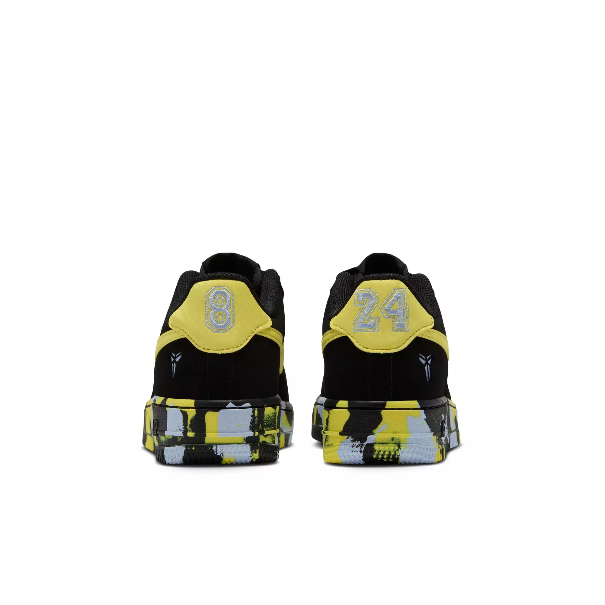 Nike Kobe Air Force 1 "Dynamic Yellow" Grade School Kids' Shoe - BLACK/DYNAMIC YELLOW/CELESTINE BLUE