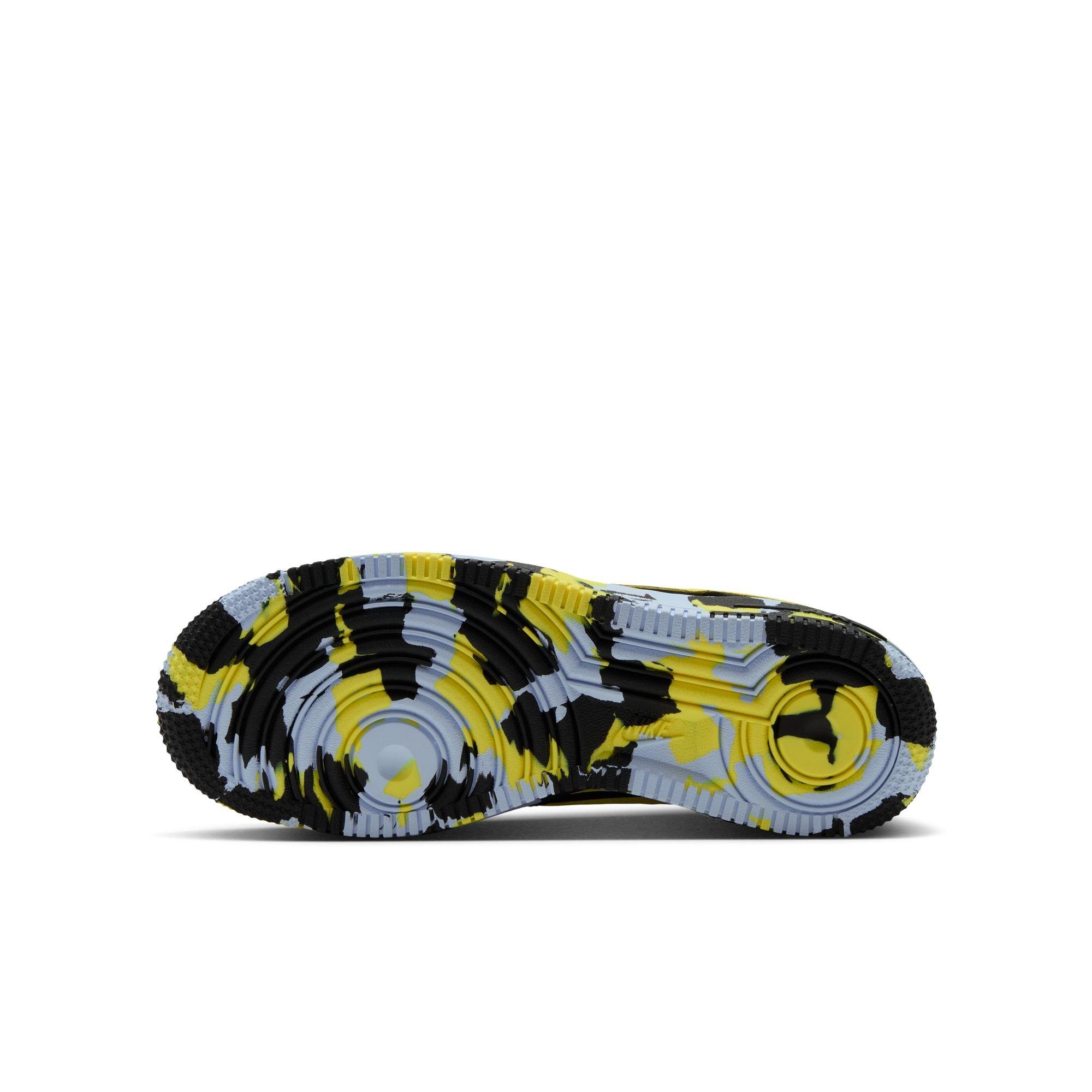 Nike Kobe Air Force 1 "Dynamic Yellow" Grade School Kids' Shoe - BLACK/DYNAMIC YELLOW/CELESTINE BLUE