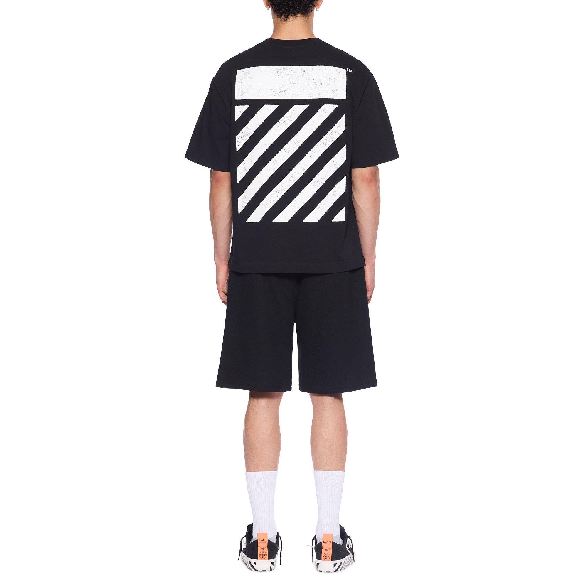L/AB c/o Off-White Men's Diagonal Oversized Tee - BLACK
