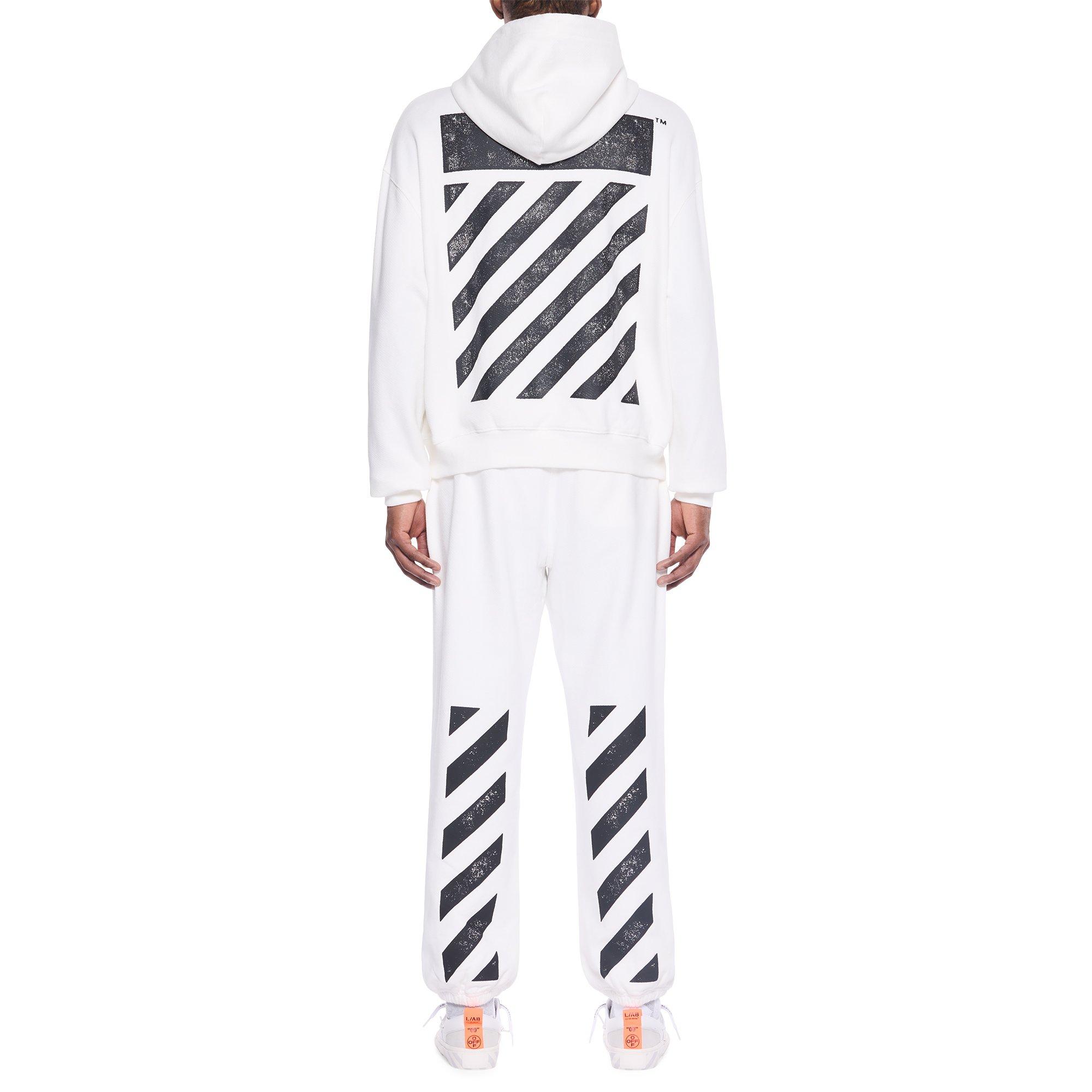 L/AB c/o Off-White Men's Core Diagonal Hoodie - WHITE