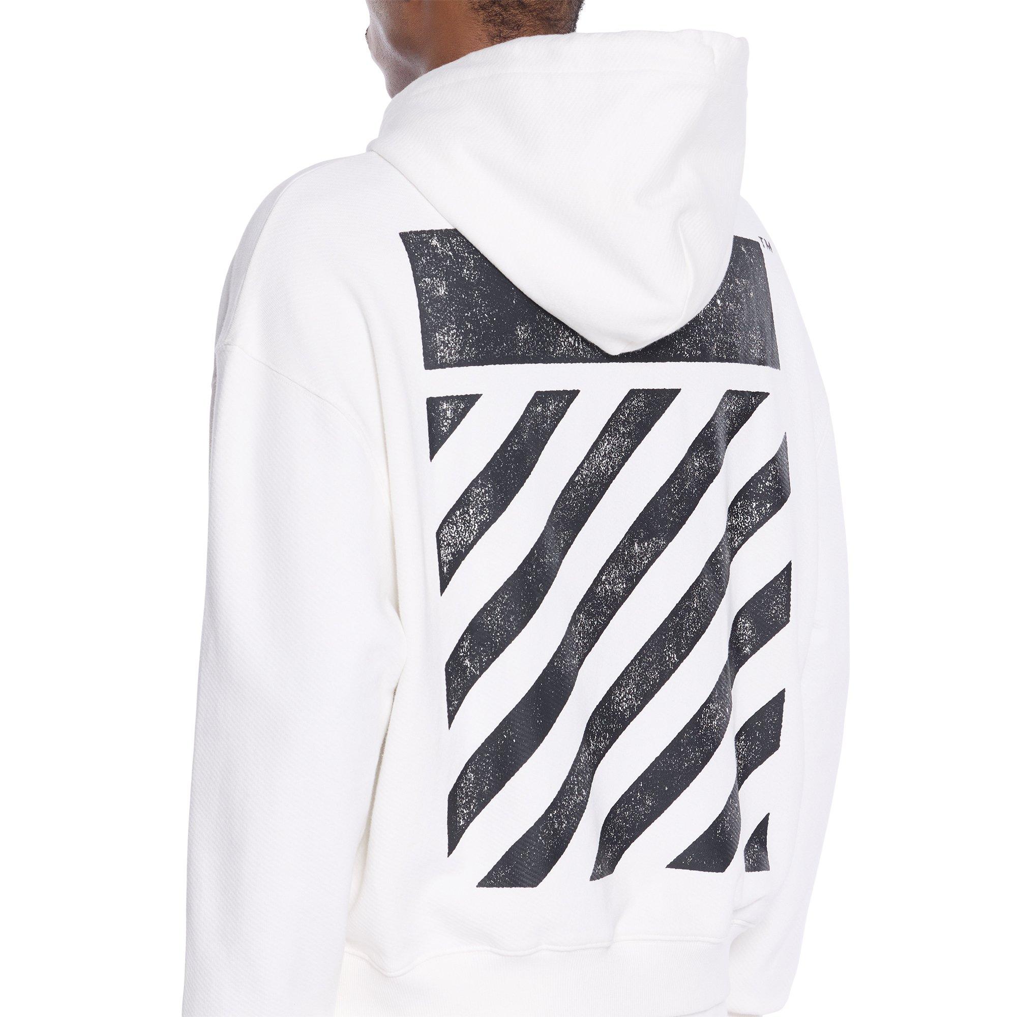 L/AB c/o Off-White Men's Core Diagonal Hoodie - WHITE