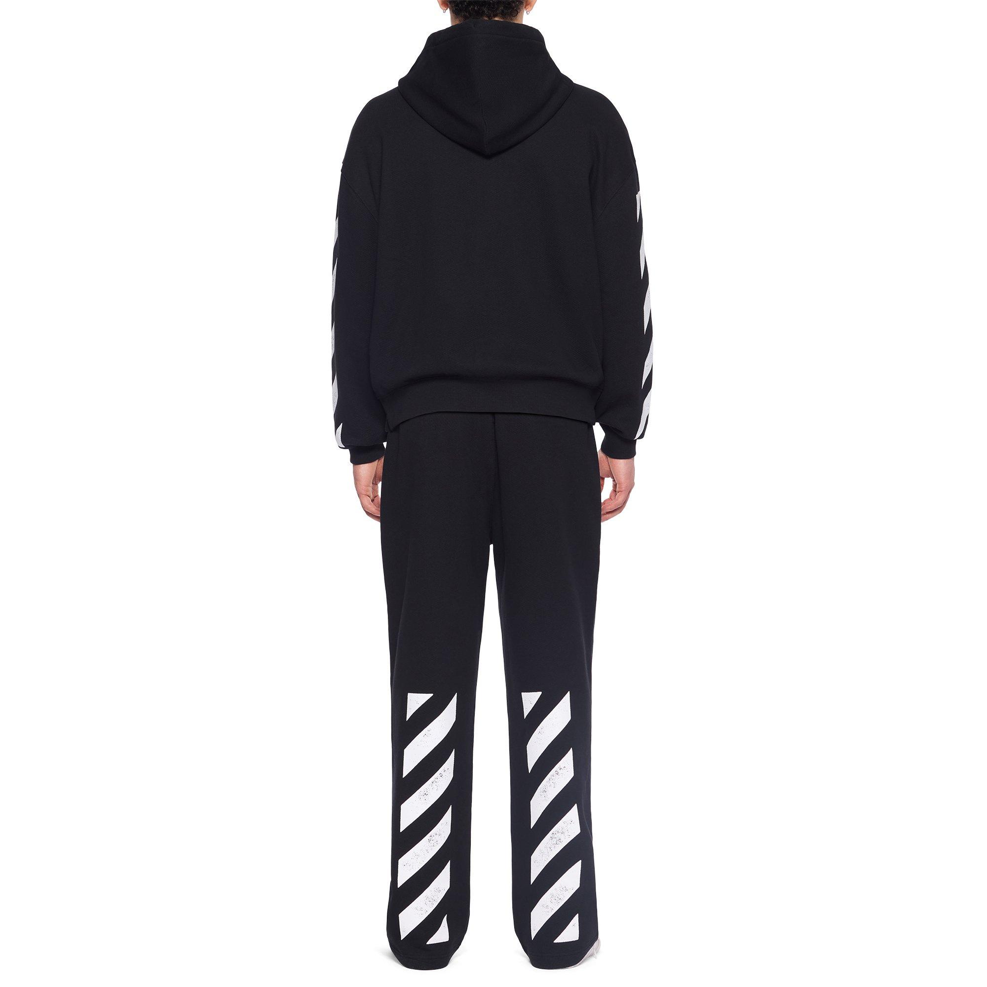 L/AB c/o Off-White Men's Diagonal Full-Zip Hoodie - BLACK