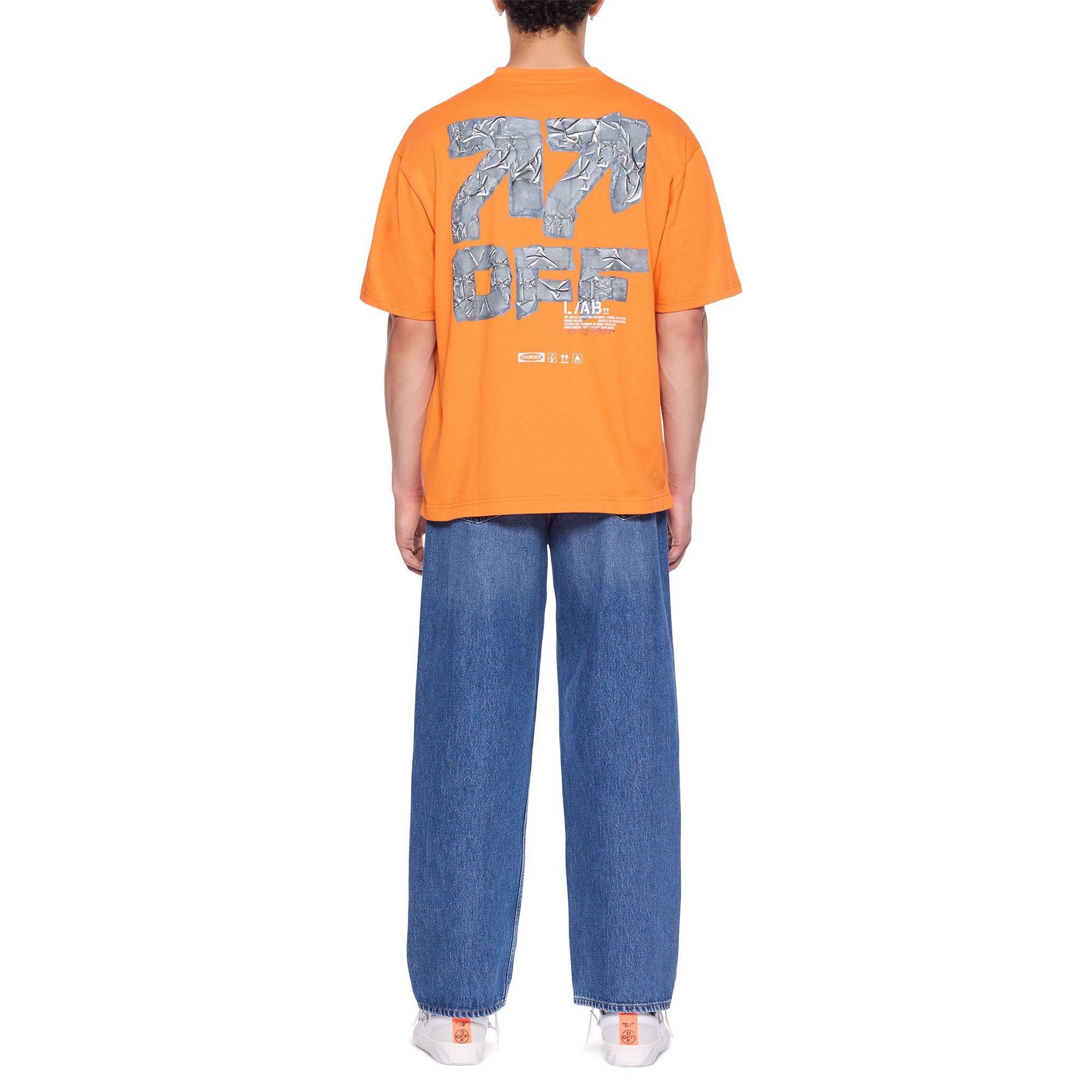L/AB c/o Off-White Men's Off Active Duct Tape Tee - Orange - ORANGE