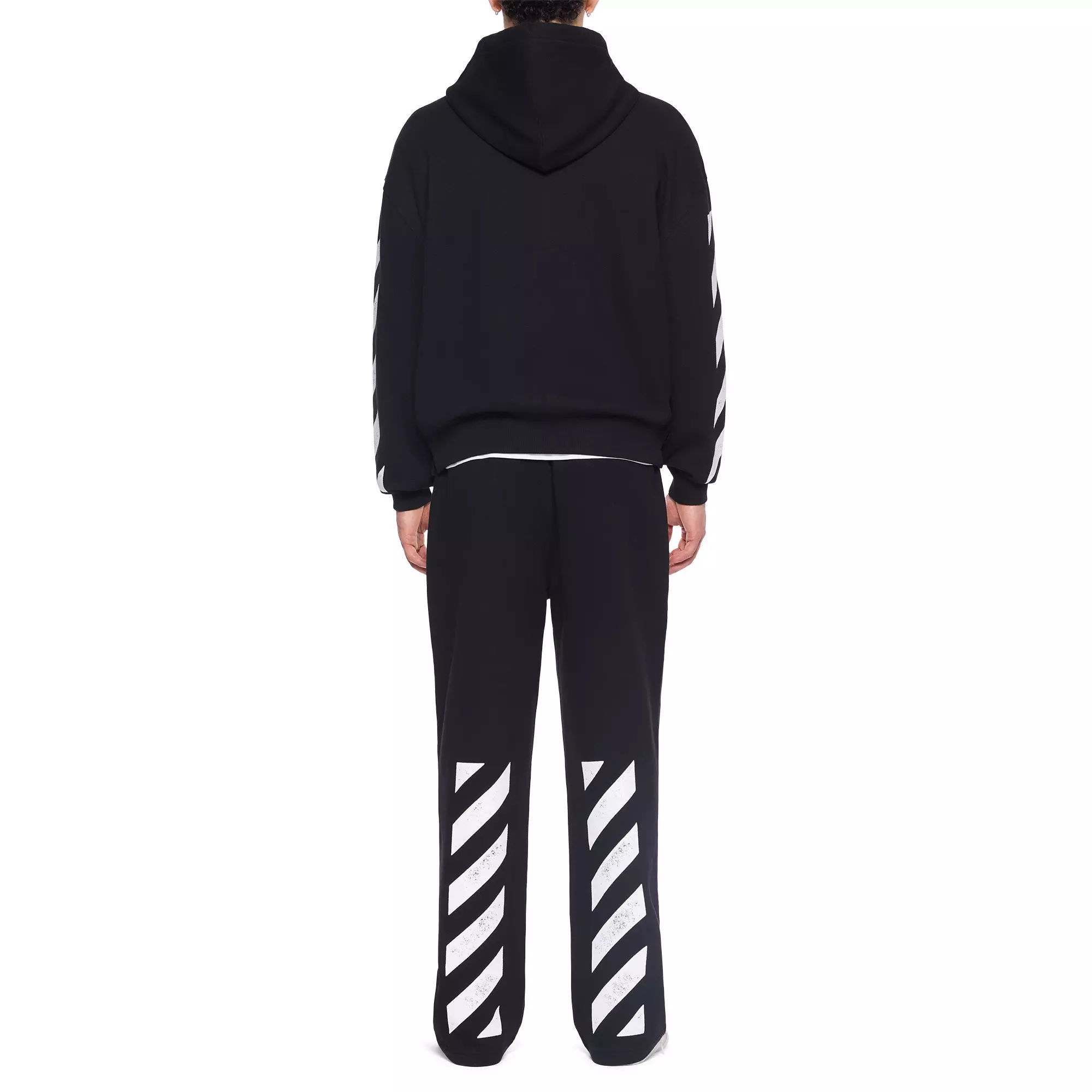 L/AB c/o Off-White Men's Diagonal Open Hem Pants - BLACK