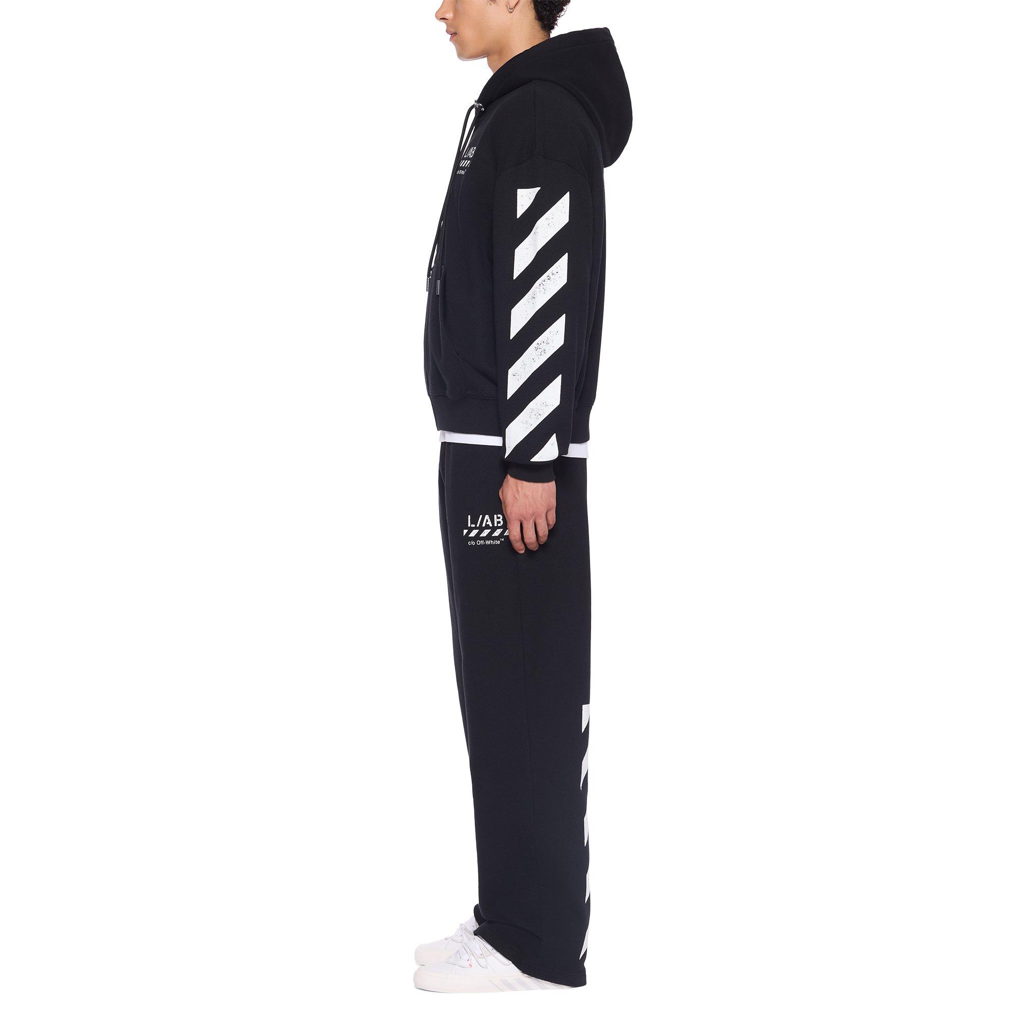 L/AB c/o Off-White Men's Diagonal Open Hem Pants - BLACK