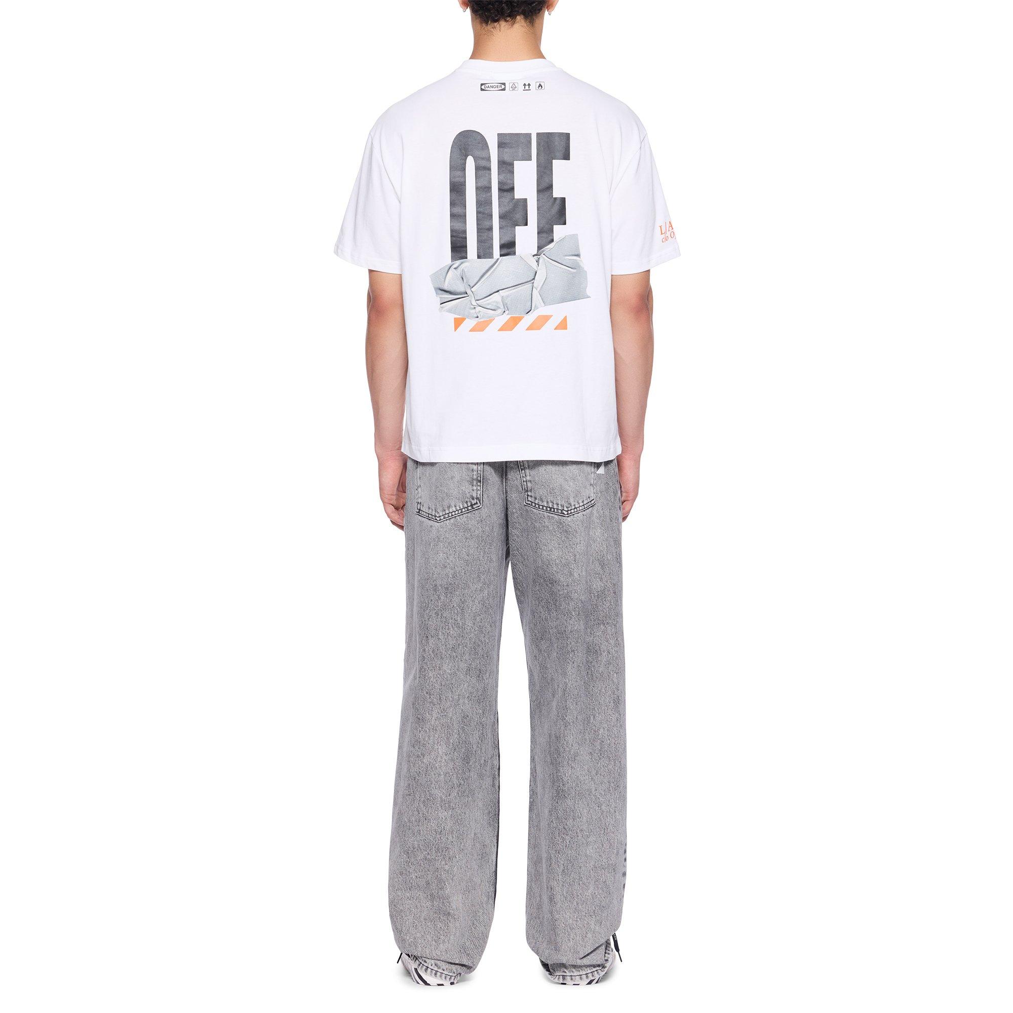 L/AB c/o Off-White Men's Off Active Duct Tape Tee - WHITE