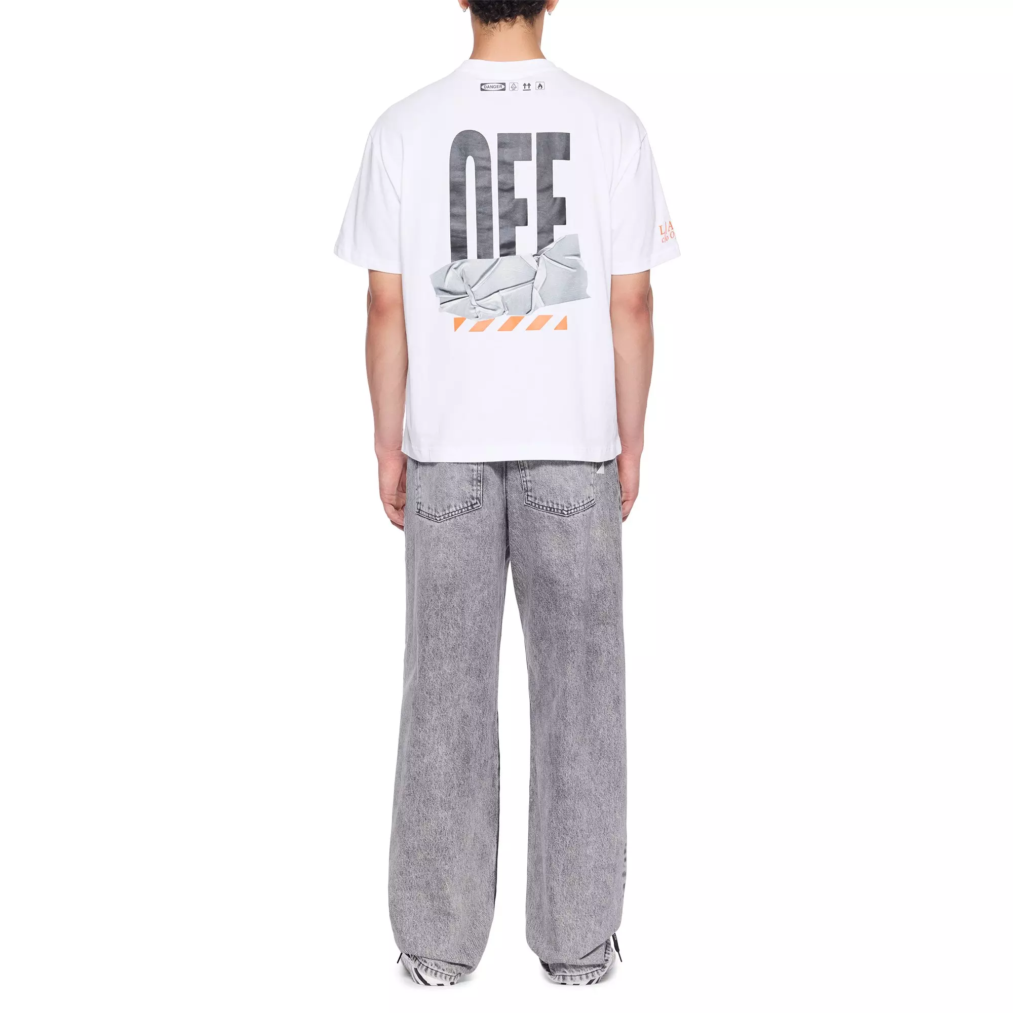 L/AB c/o Off-White Men's Off Active Duct Tape Tee - WHITE