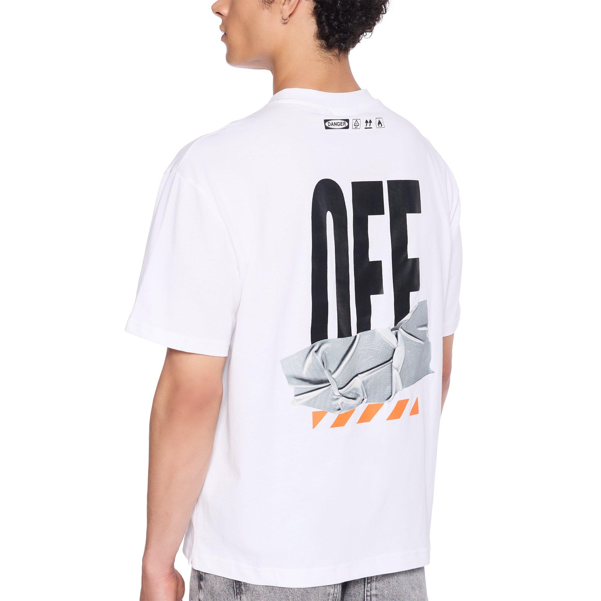 L/AB c/o Off-White Men's Off Active Duct Tape Tee - WHITE