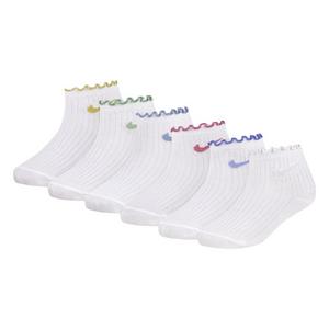 Nike Infant Girls' Lettuce Welt with Metallic 6-Pack Socks - WHITE/MULTI