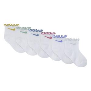 Nike Infant Girls' Lettuce Style With Metallic 6-Pack Socks - WHITE/MULTI