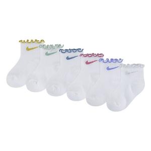 Nike Infant Girls' Lettuce Style With Metallic 6-Pack Socks - WHITE/MULTI