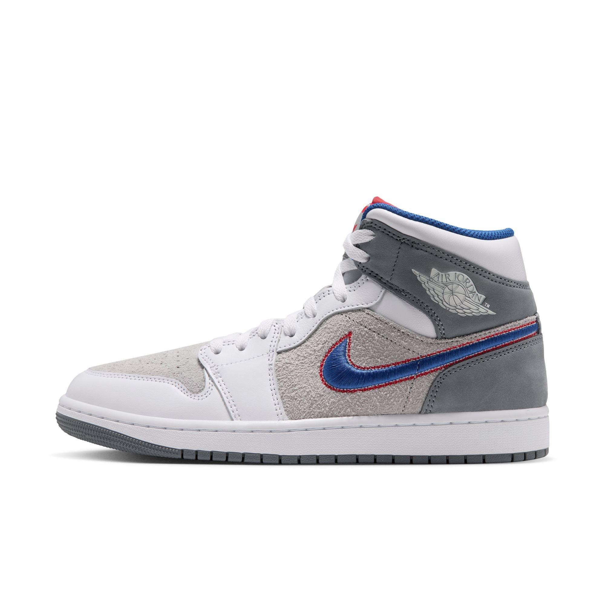 Jordan 1 Mid SE "Hare" Men's Shoe - LT SMOKE GREY/VARSITY ROYAL