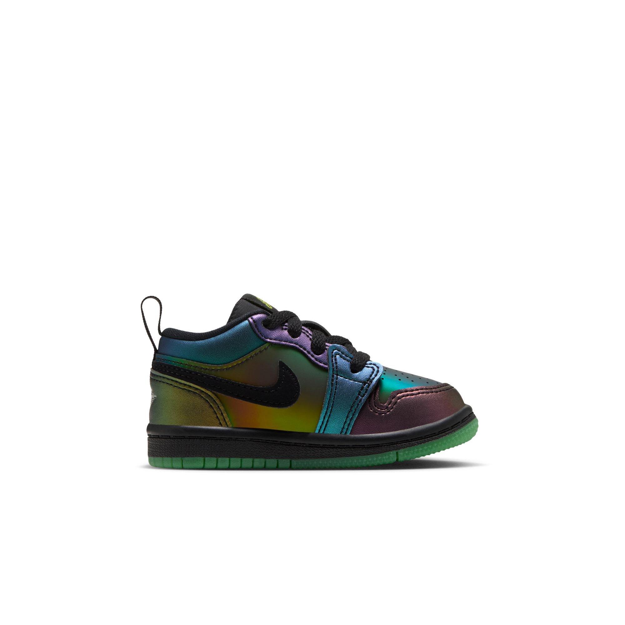 Jordan 1 Low SE "Magic Ball" Toddler Kids' Shoe - BLACK/METALLIC SILVER/ACTION GREEN