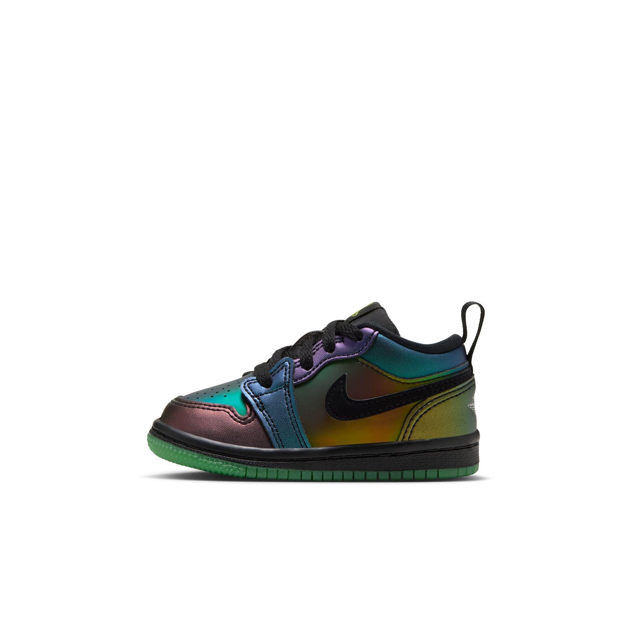 Jordan 1 Low SE "Magic Ball" Toddler Kids' Shoe - BLACK/METALLIC SILVER/ACTION GREEN