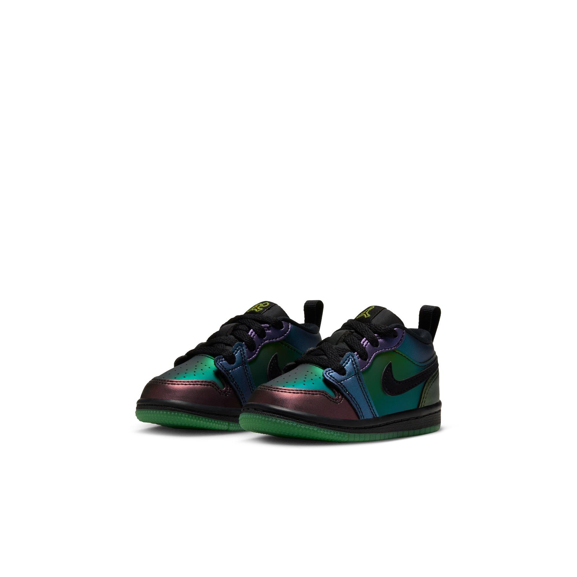 Jordan 1 Low SE "Magic Ball" Toddler Kids' Shoe - BLACK/METALLIC SILVER/ACTION GREEN