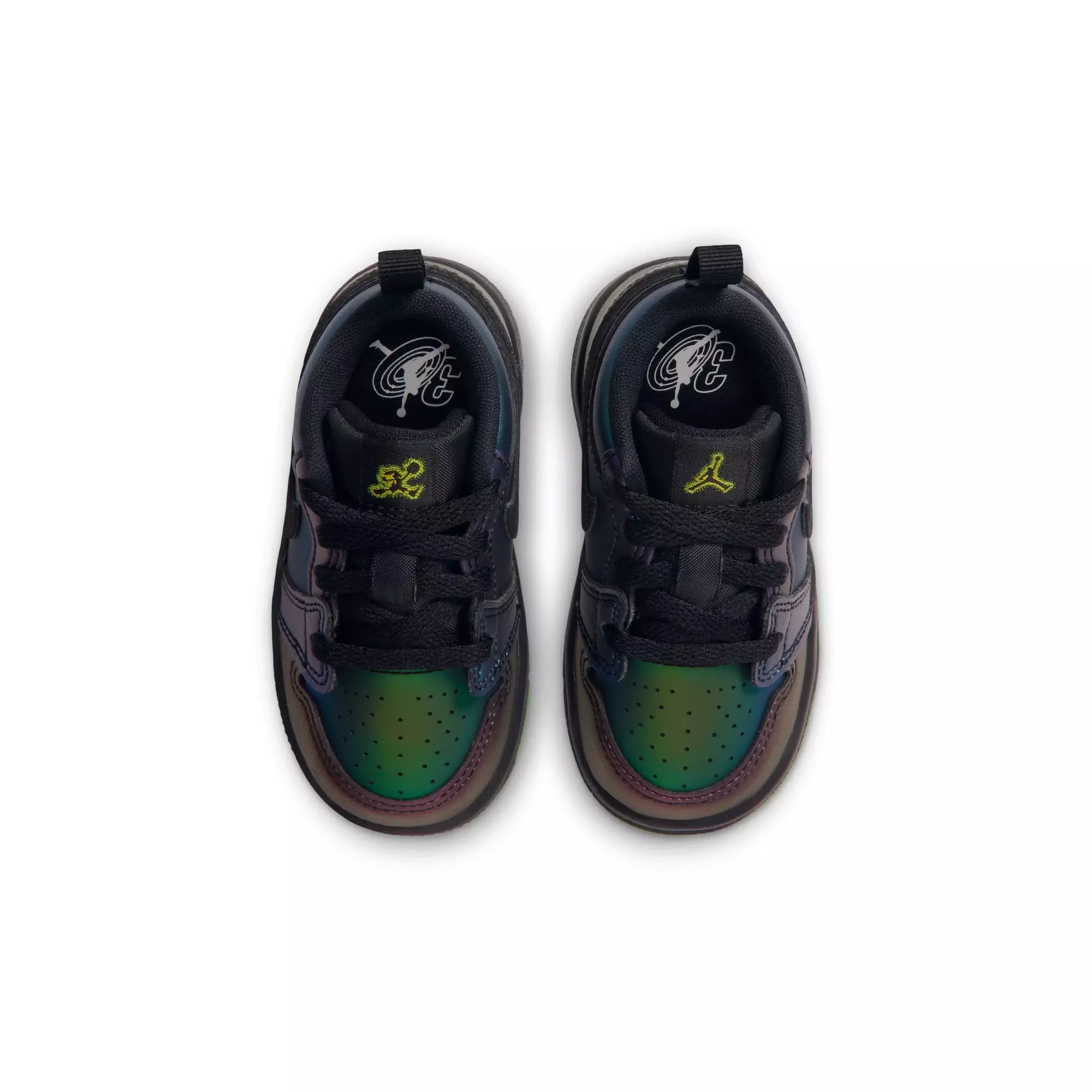 Jordan 1 Low SE "Magic Ball" Toddler Kids' Shoe - BLACK/METALLIC SILVER/ACTION GREEN