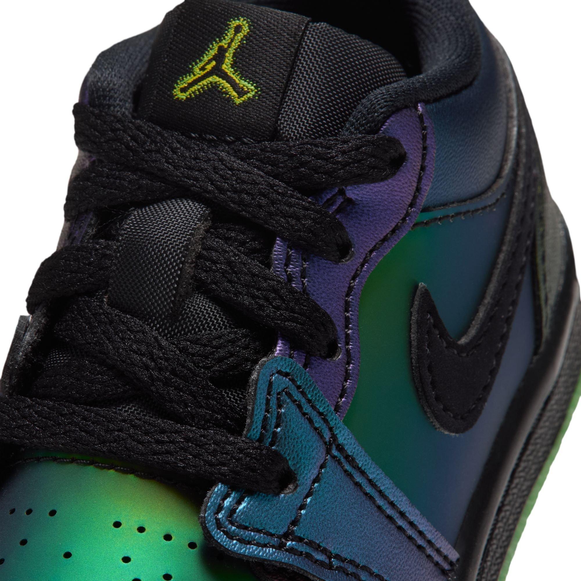 Jordan 1 Low SE "Magic Ball" Toddler Kids' Shoe - BLACK/METALLIC SILVER/ACTION GREEN
