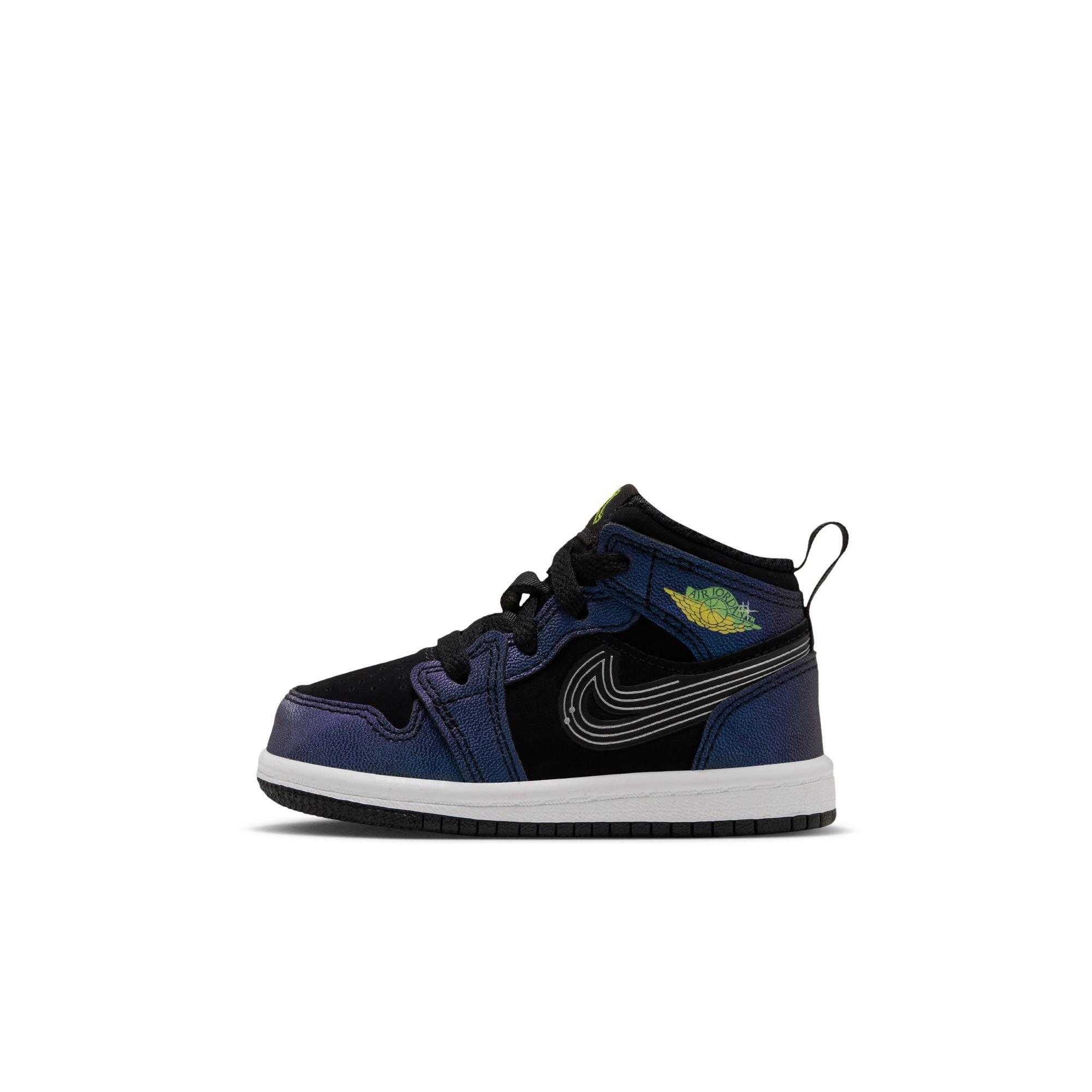 Jordan 1 Mid SE "Space Jam" Toddler Kids' Shoe - BLACK/YELLOW ZEST/ACTION GREEN