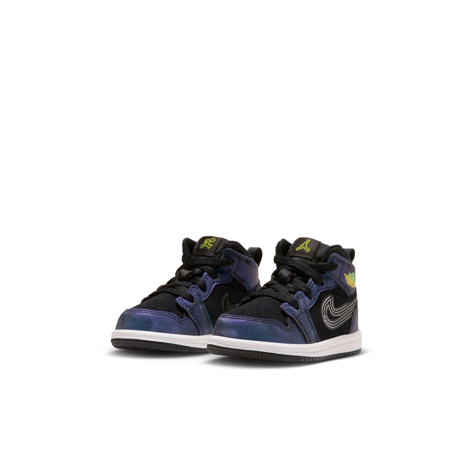 Jordan 1 Mid SE "Space Jam" Toddler Kids' Shoe - BLACK/YELLOW ZEST/ACTION GREEN