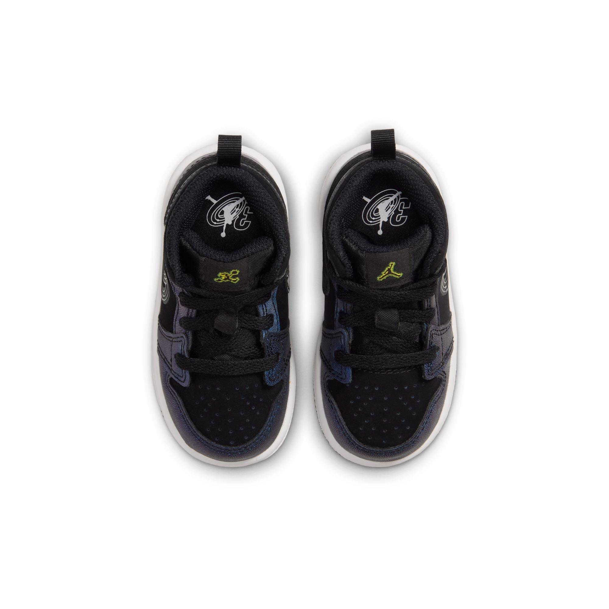Jordan 1 Mid SE "Space Jam" Toddler Kids' Shoe - BLACK/YELLOW ZEST/ACTION GREEN
