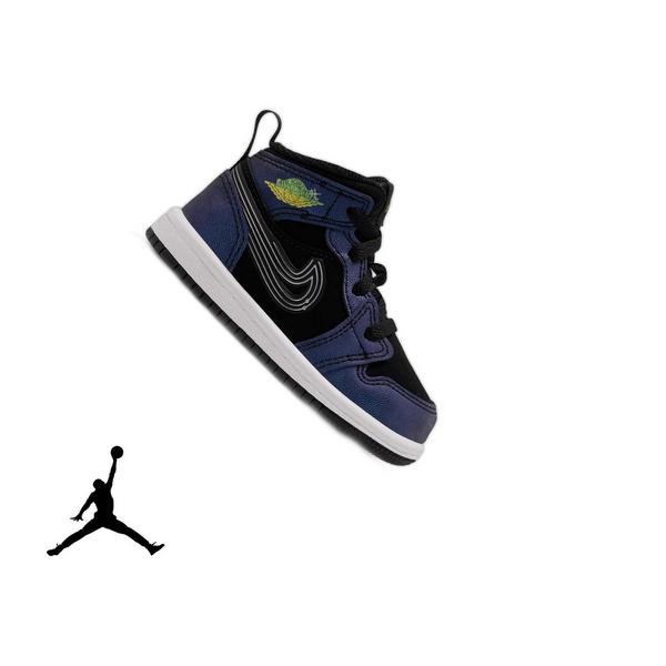 Jordan 1 Mid SE "Space Jam" Toddler Kids' Shoe - BLACK/YELLOW ZEST/ACTION GREEN