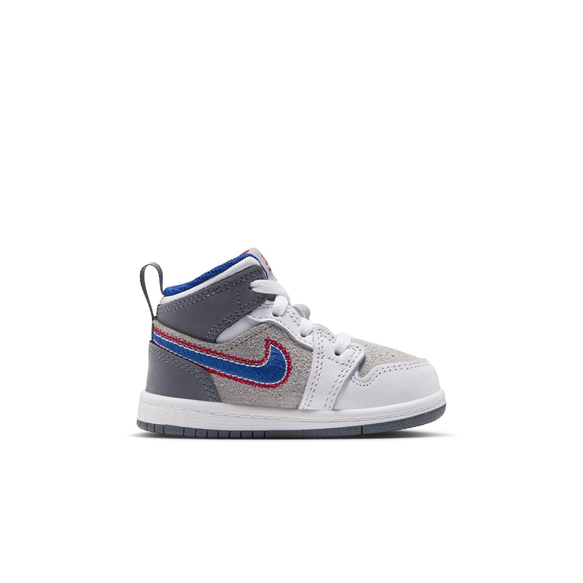 Jordan 1 Mid SE "Hare" Toddler Kids' Shoe - LT SMOKE GREY/VARSITY ROYAL