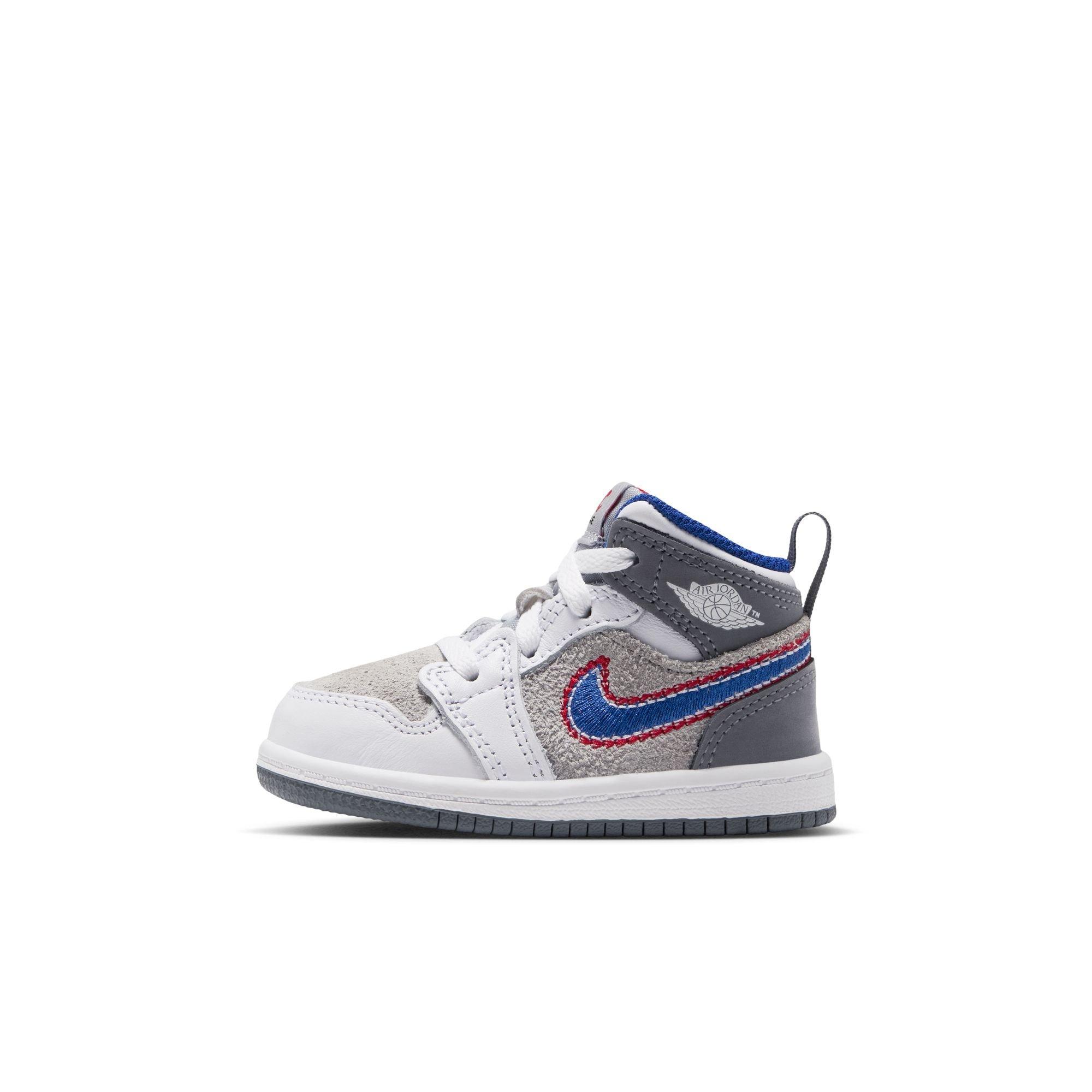 Jordan 1 Mid SE "Hare" Toddler Kids' Shoe - LT SMOKE GREY/VARSITY ROYAL
