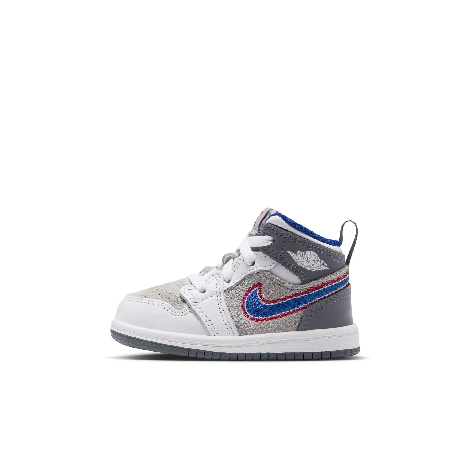Jordan 1 Mid SE "Hare" Toddler Kids' Shoe - LT SMOKE GREY/VARSITY ROYAL