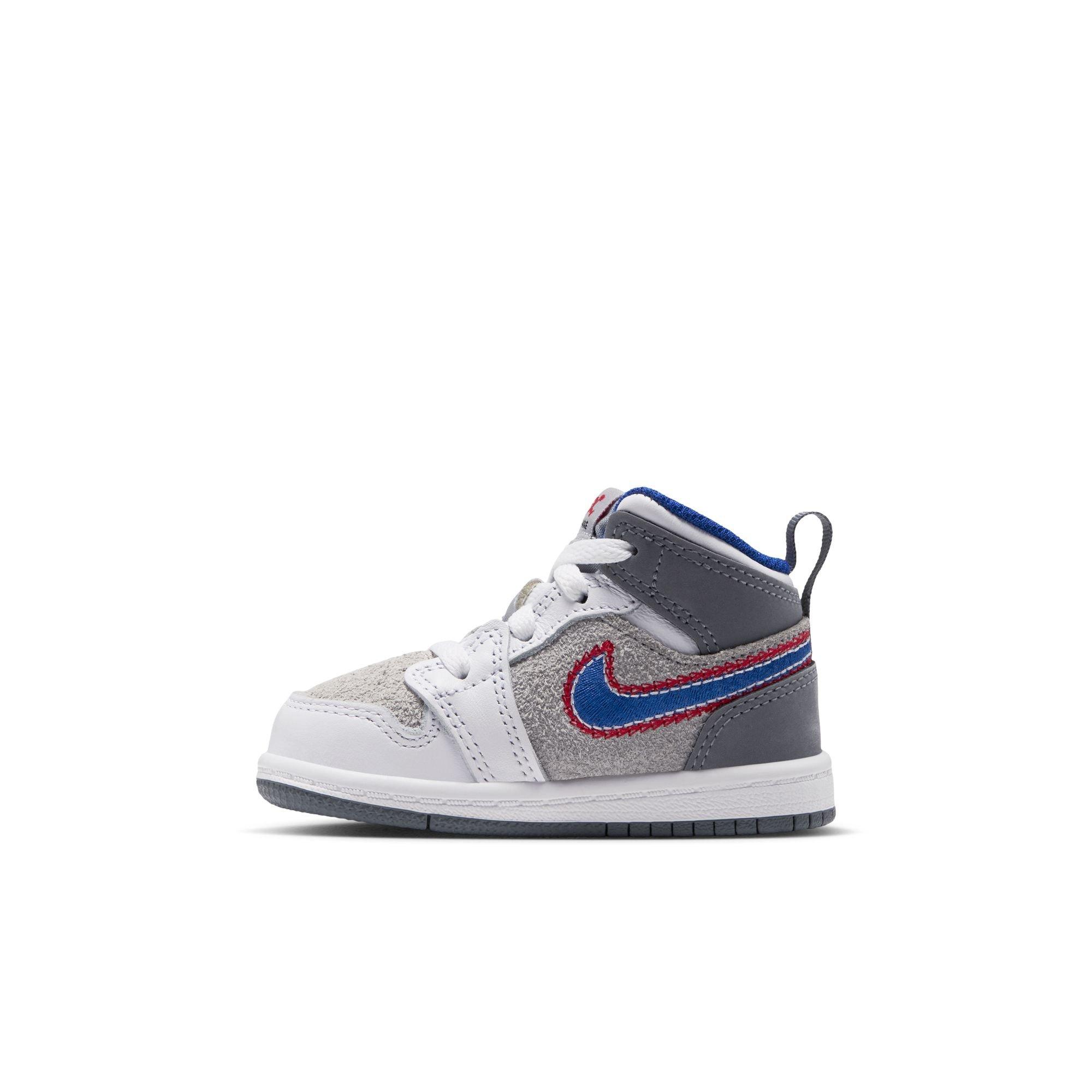 Jordan 1 Mid SE "Hare" Toddler Kids' Shoe - LT SMOKE GREY/VARSITY ROYAL