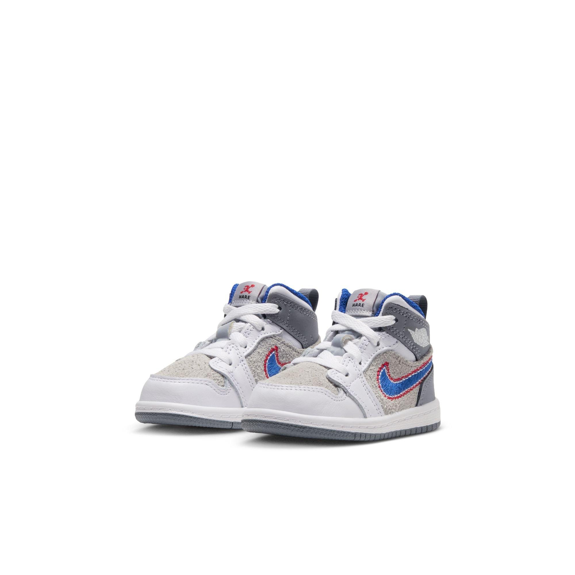 Jordan 1 Mid SE "Hare" Toddler Kids' Shoe - LT SMOKE GREY/VARSITY ROYAL
