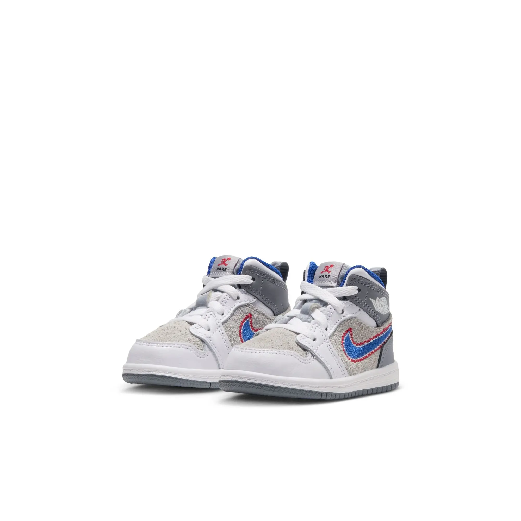 Jordan 1 Mid SE "Hare" Toddler Kids' Shoe - LT SMOKE GREY/VARSITY ROYAL