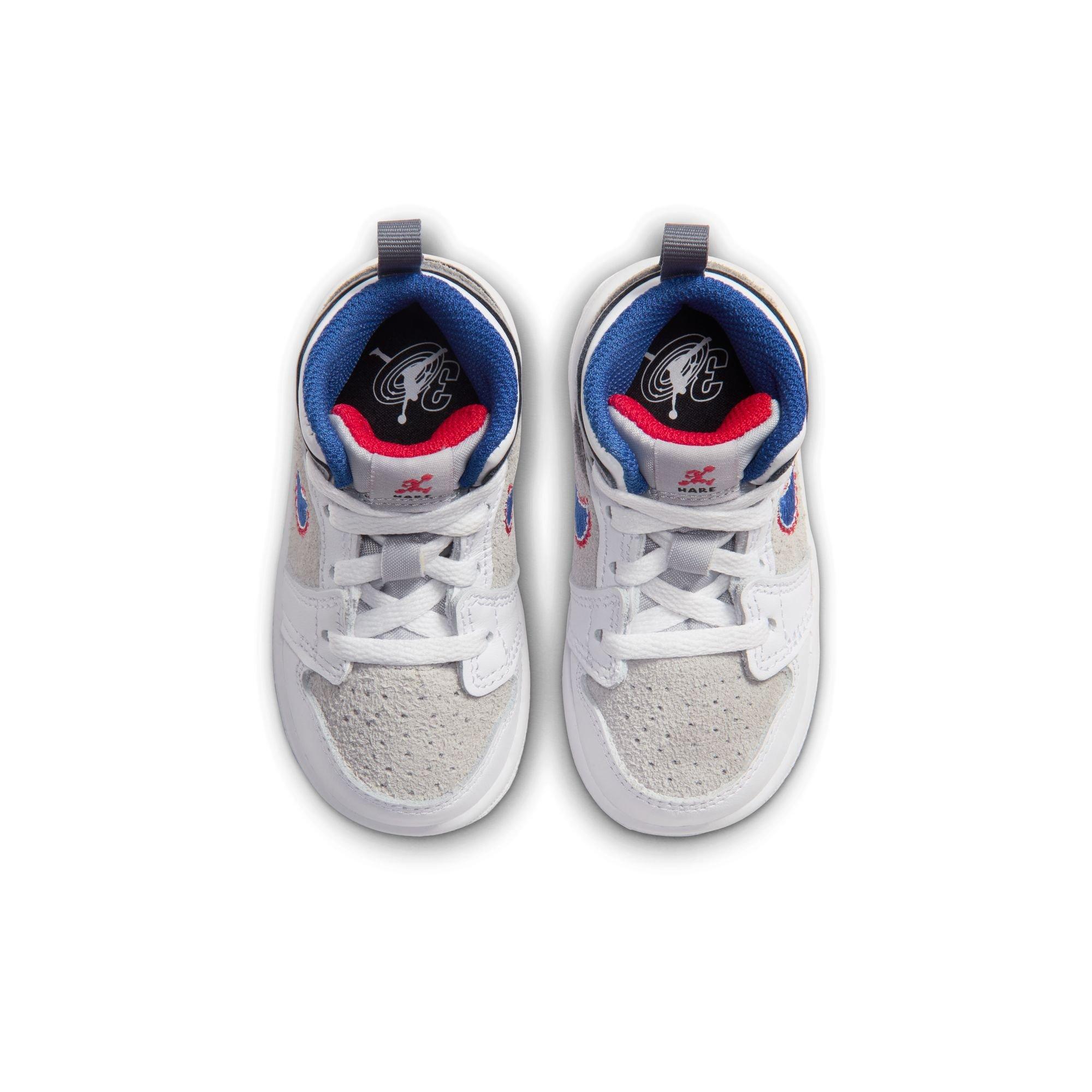 Jordan 1 Mid SE "Hare" Toddler Kids' Shoe - LT SMOKE GREY/VARSITY ROYAL