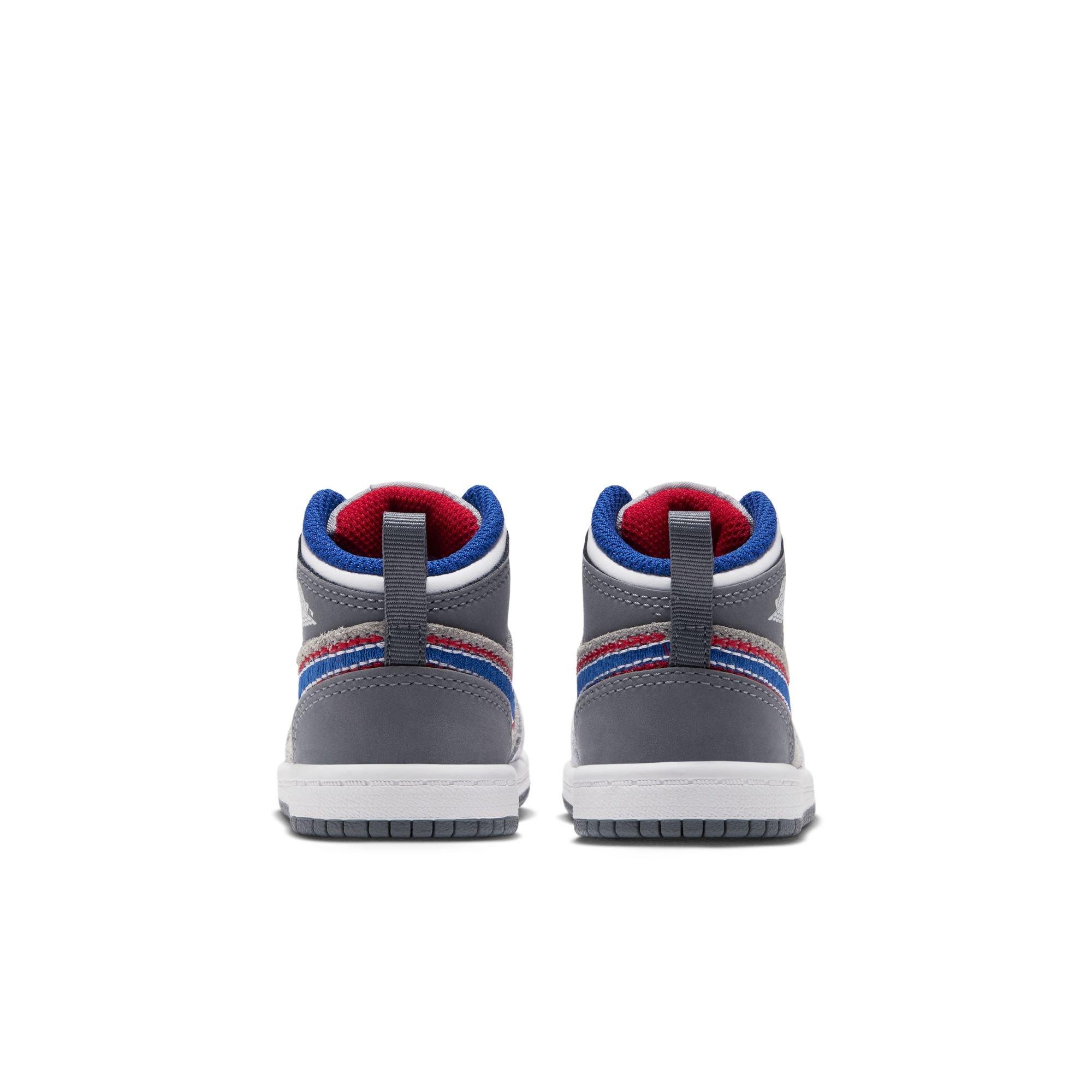 Jordan 1 Mid SE "Hare" Toddler Kids' Shoe - LT SMOKE GREY/VARSITY ROYAL