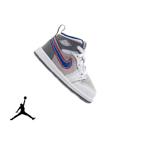 Jordan 1 Mid SE "Hare" Toddler Kids' Shoe - LT SMOKE GREY/VARSITY ROYAL