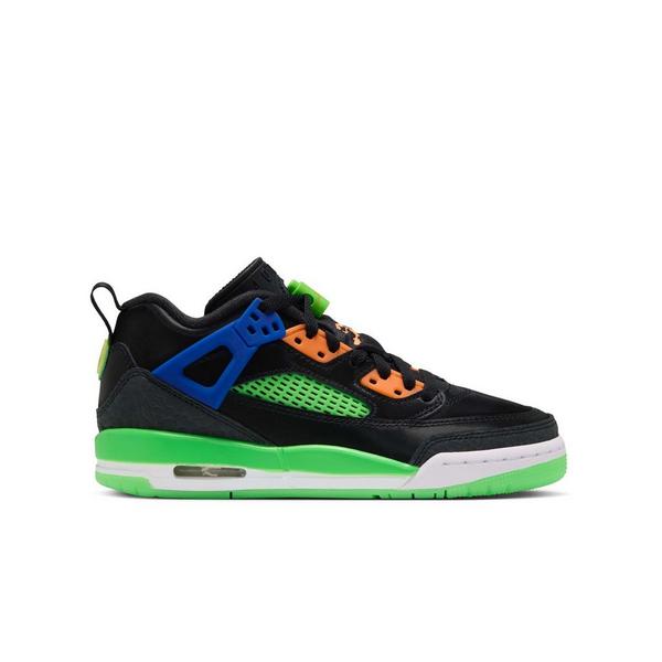 Jordan Spizike Low "Jam Central" Grade School Kids' Shoe - BLACK/ATOMIC ORANGE/GREEN STRIKE