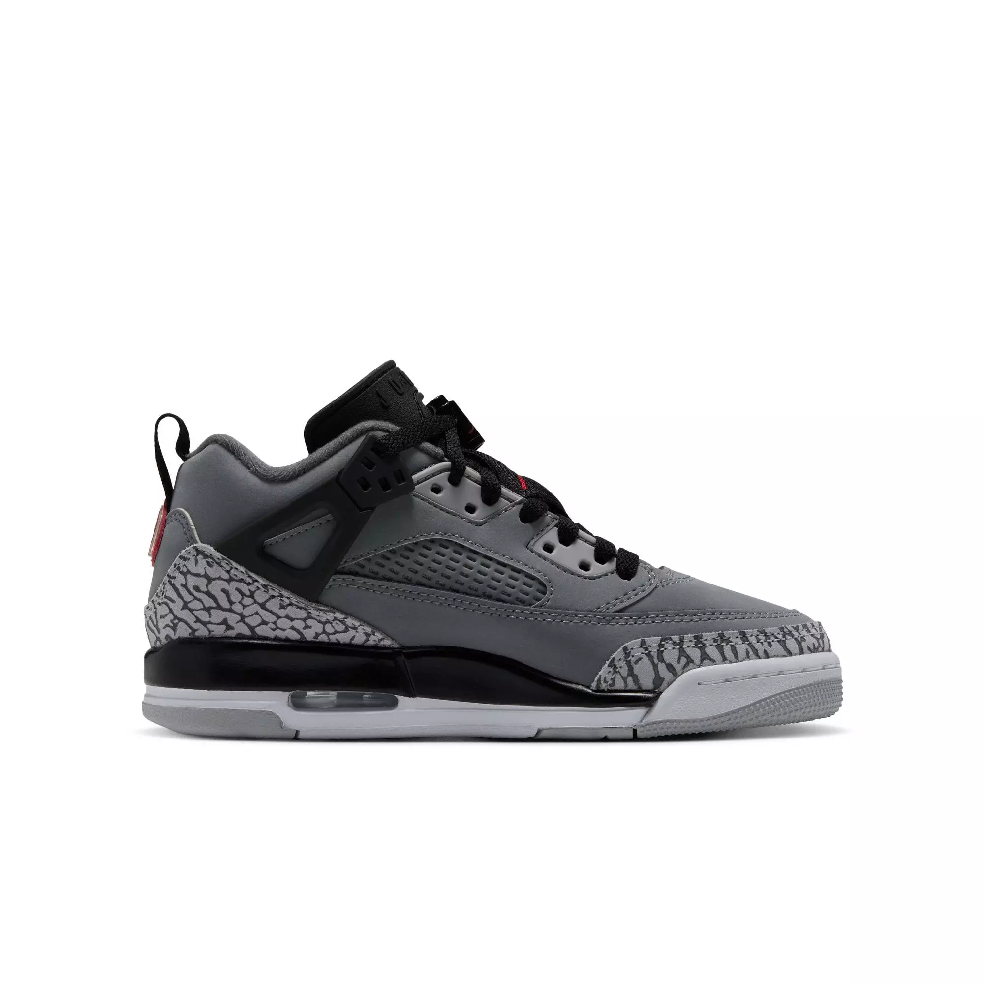 Jordan Spizike Low "Cool Grey/University Red/Black" Grade School Boys' Shoe - GREY/RED