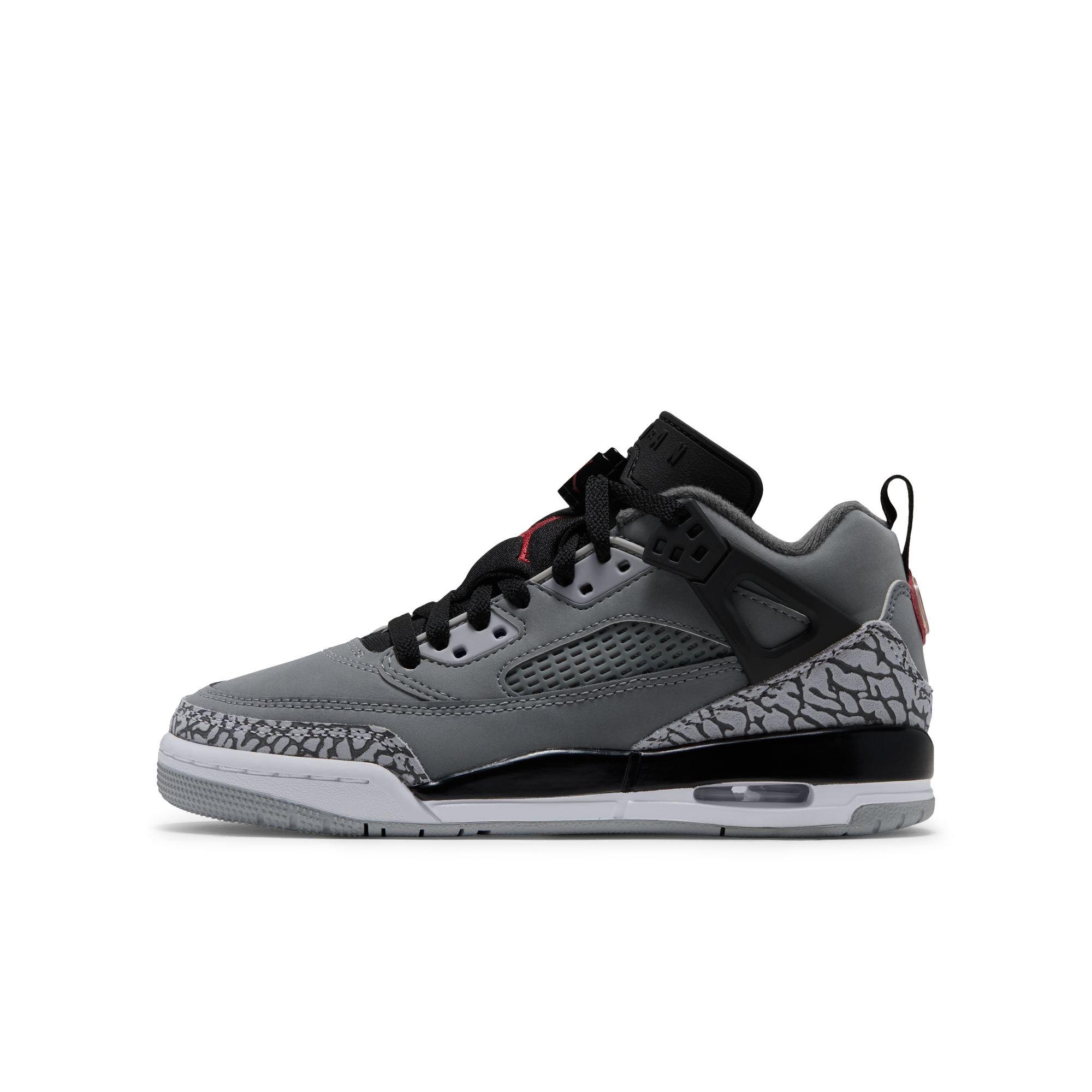 Jordan Spizike Low "Cool Grey/University Red/Black" Grade School Boys' Shoe - GREY/RED