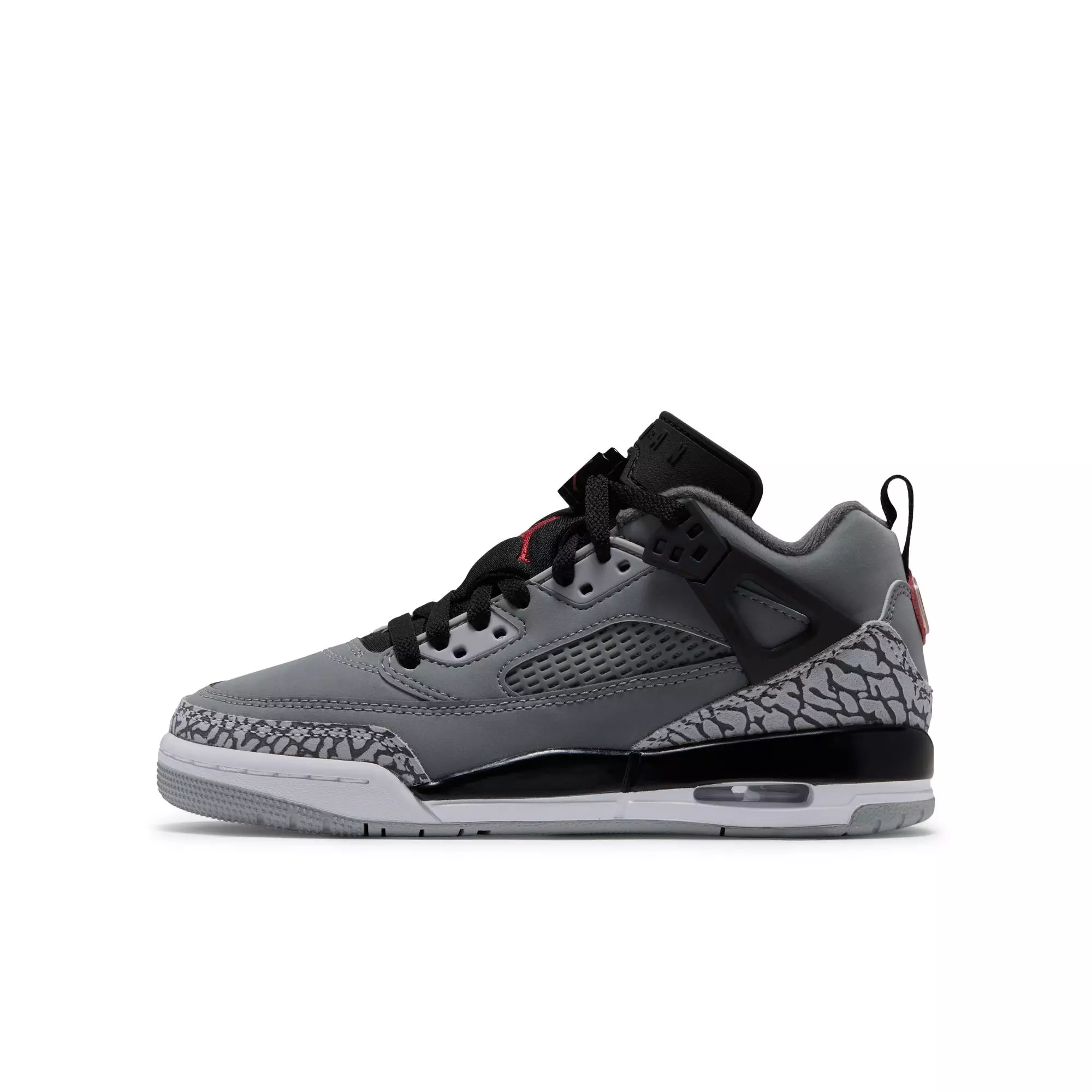 Jordan Spizike Low "Cool Grey/University Red/Black" Grade School Boys' Shoe - GREY/RED