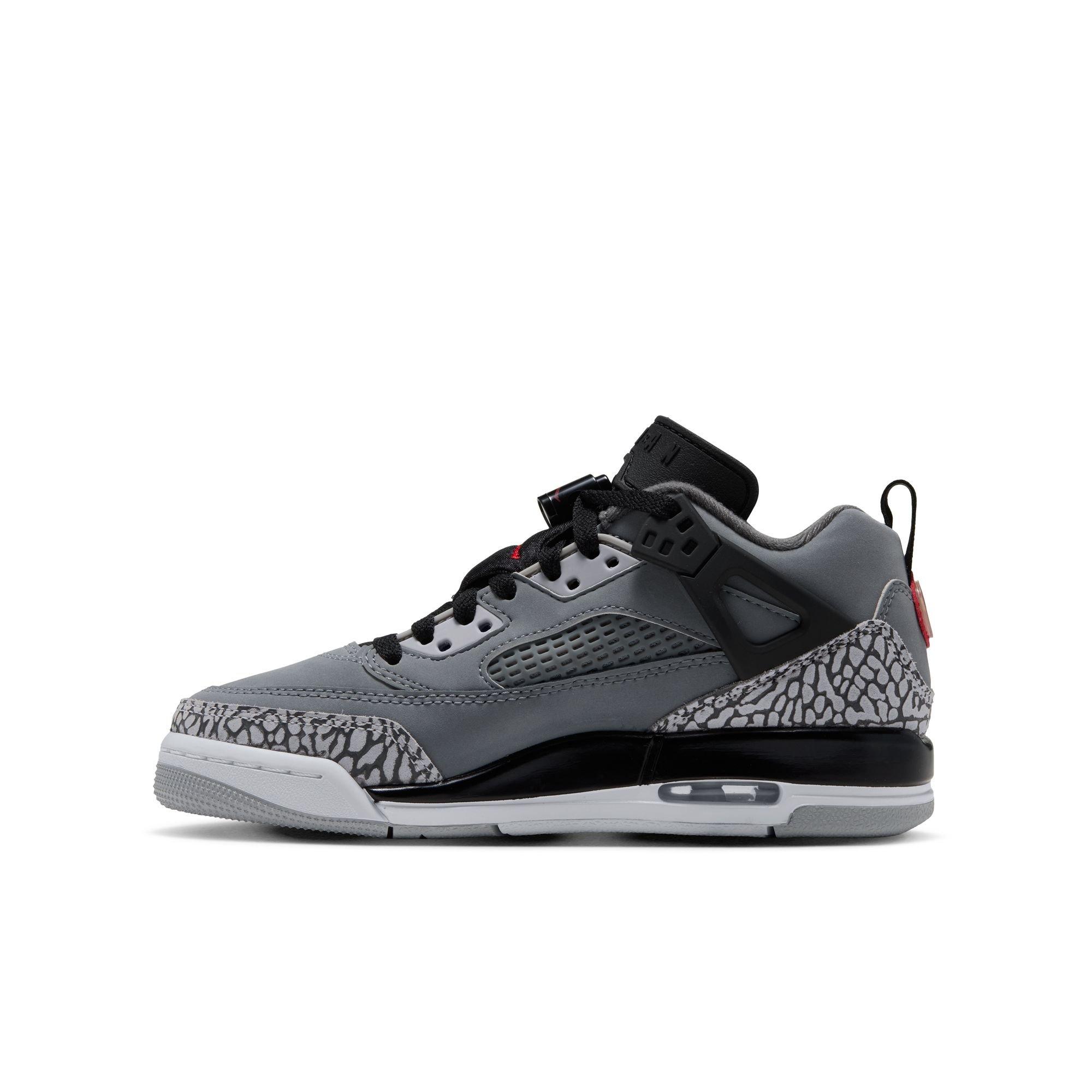 Jordan Spizike Low "Cool Grey/University Red/Black" Grade School Boys' Shoe - GREY/RED