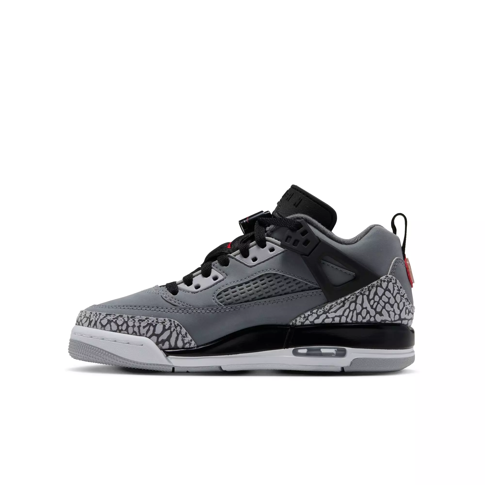 Jordan Spizike Low "Cool Grey/University Red/Black" Grade School Boys' Shoe - GREY/RED