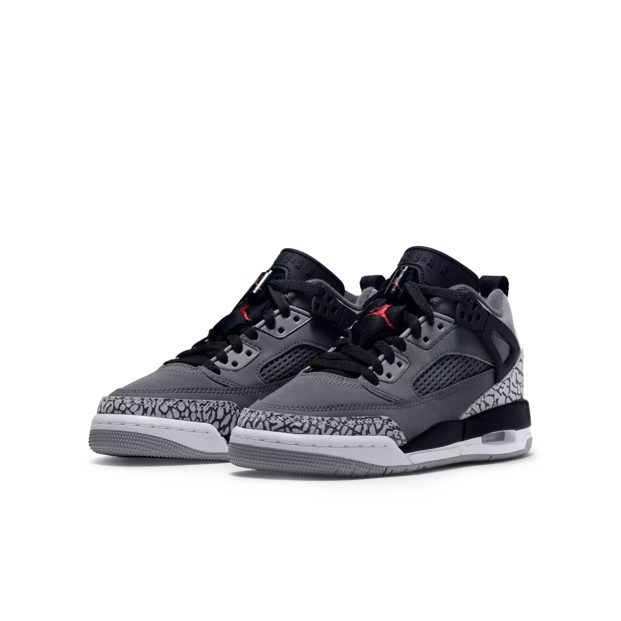 Jordan Spizike Low "Cool Grey/University Red/Black" Grade School Boys' Shoe - GREY/RED