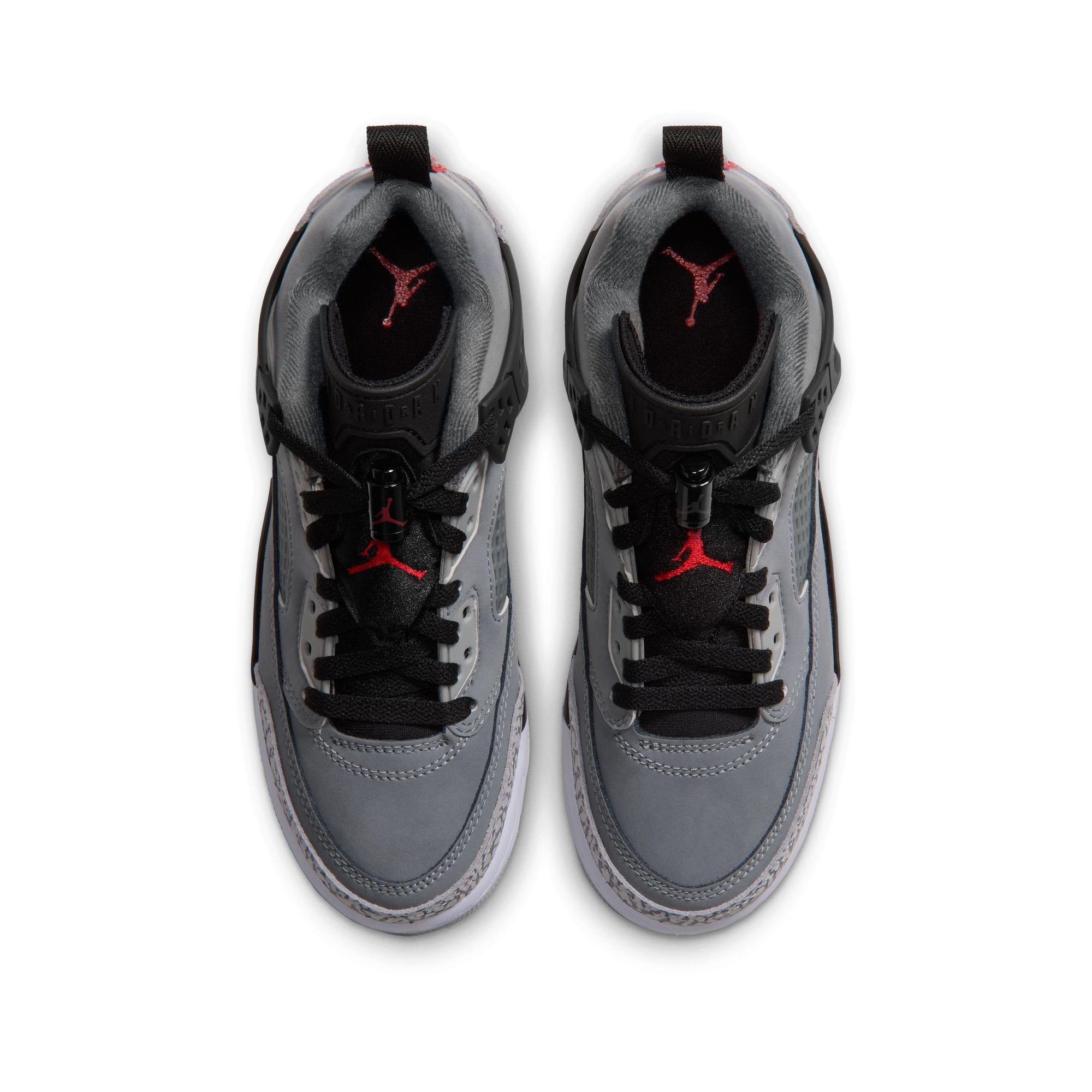Jordan Spizike Low "Cool Grey/University Red/Black" Grade School Boys' Shoe - GREY/RED