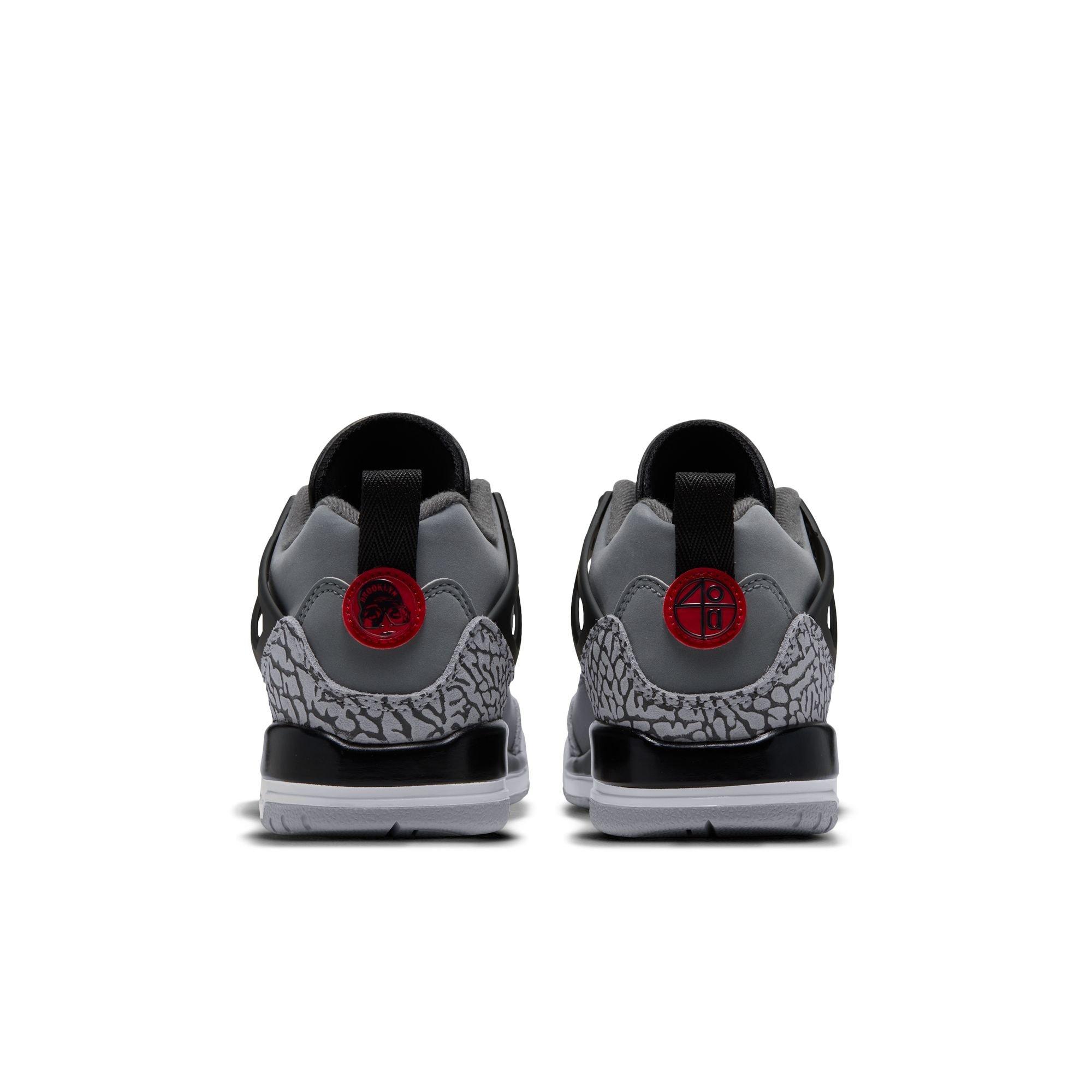 Jordan Spizike Low "Cool Grey/University Red/Black" Grade School Boys' Shoe - GREY/RED